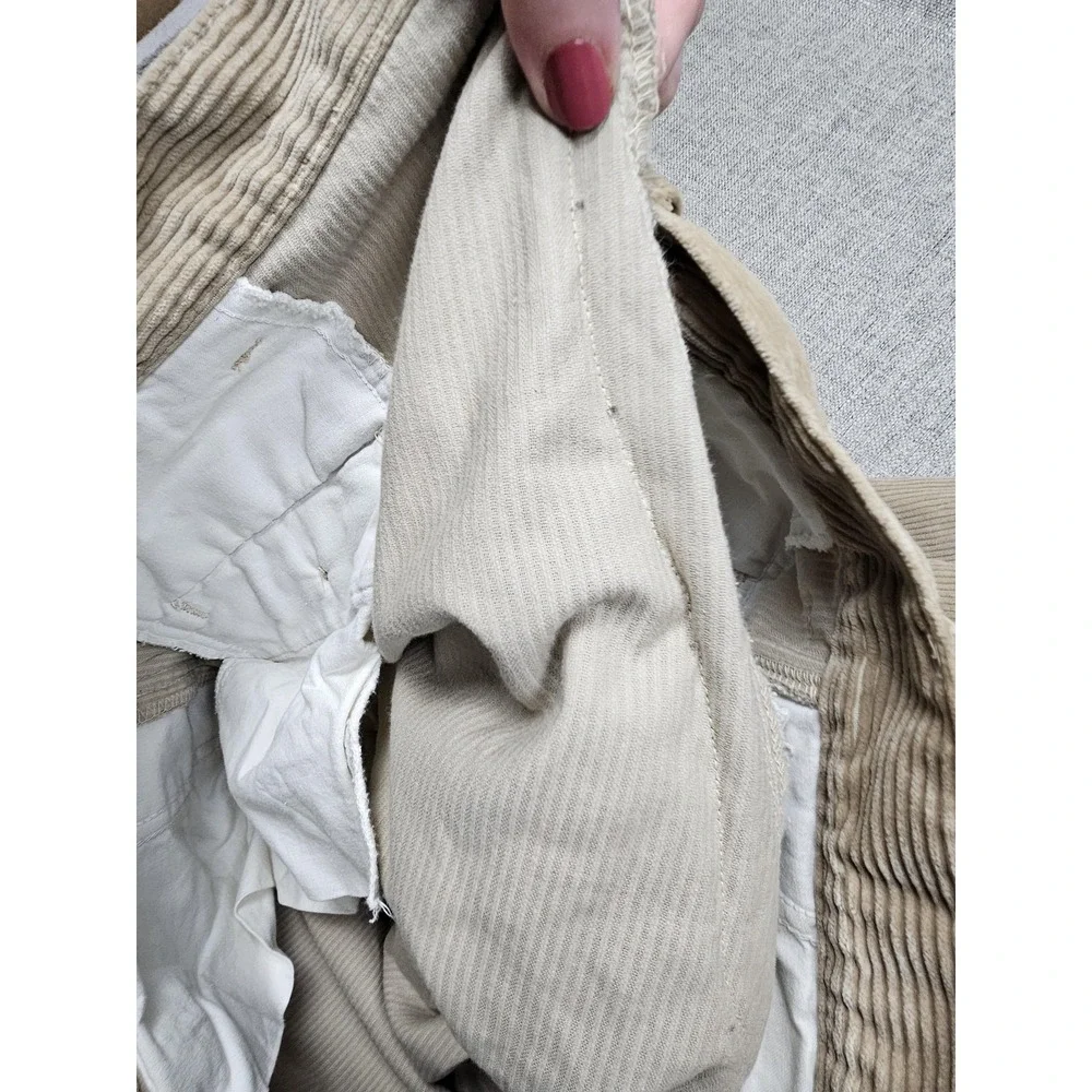 Vintage Polo Ralph Lauren Pants Mens 36x30 Beige Corduroy Pleated Made USA 90s